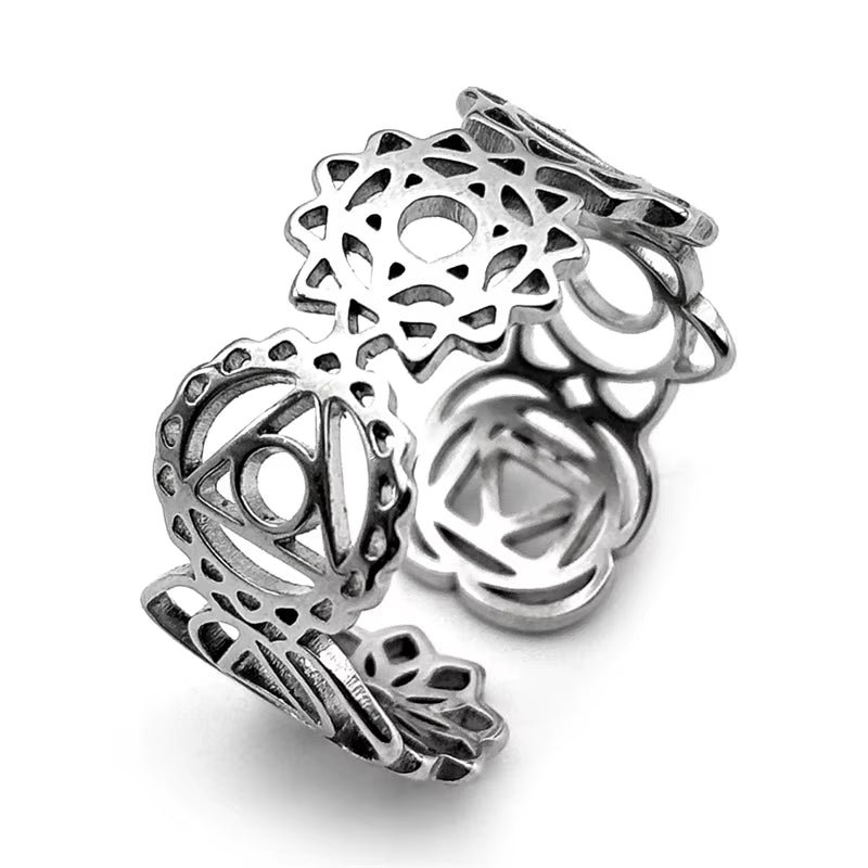 Yoga 7 Chakra Birth Flower Pendant Necklace for Women Girls Stainless Steel Gold Color Reiki Healing Amulet Jewelry Gift