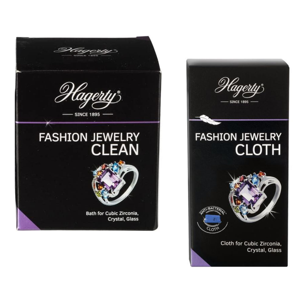 Hagerty Fashion Jewellery Clean Dip Bath 170Ml & Cloth Cleaning Polish Jewellery