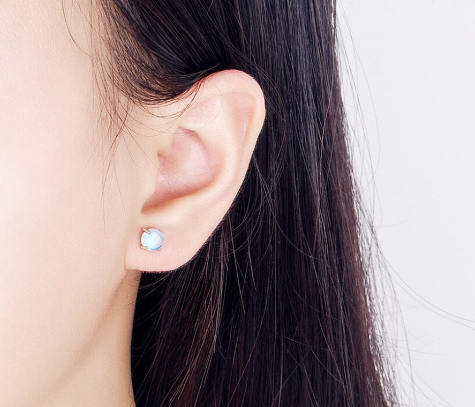 Mermaid Tears 925 Sterling Silver Bead Stud Earrings Womens Girl Jewellery Gift