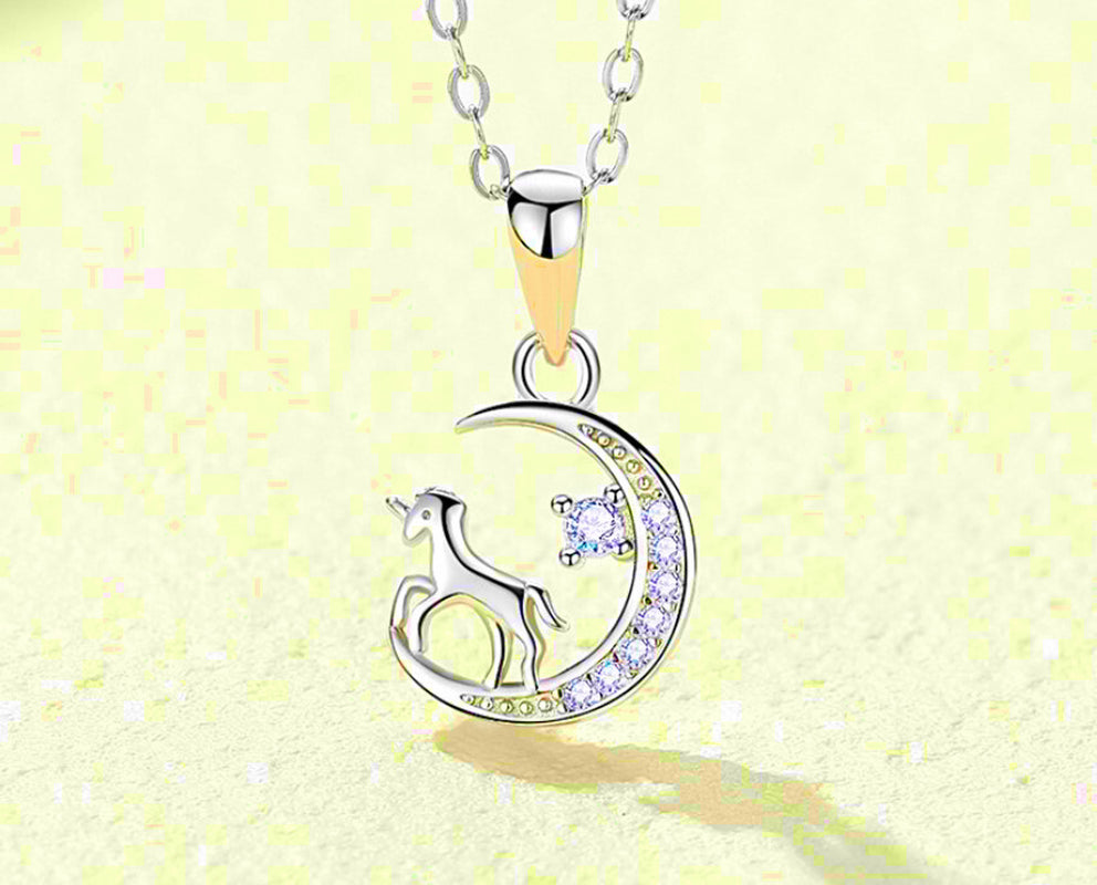 Moon Union Pendant 925 Sterling Silver Necklace Chain Jewellery Womens Gifts UK