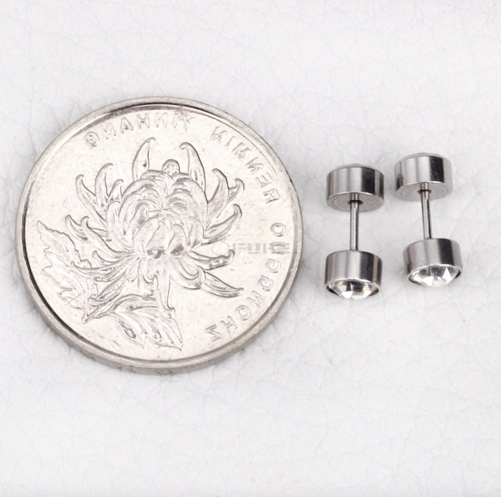 Attractive Small Tiny round 3MM CZ Crystal Silver Ear Studs Earrings Jewellery