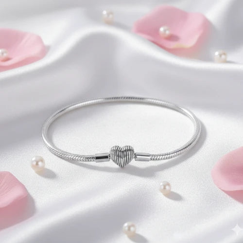 Aria Ribbed Heart Bracelet - Loyalty & Love