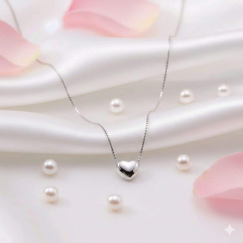 The Amore Heart Pendant Necklace in 925 Sterling Silver - Loyalty & Love