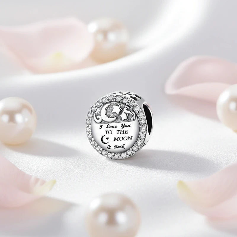 To The Moon & Back Charm – 925 Sterling Silver - Loyalty & Love