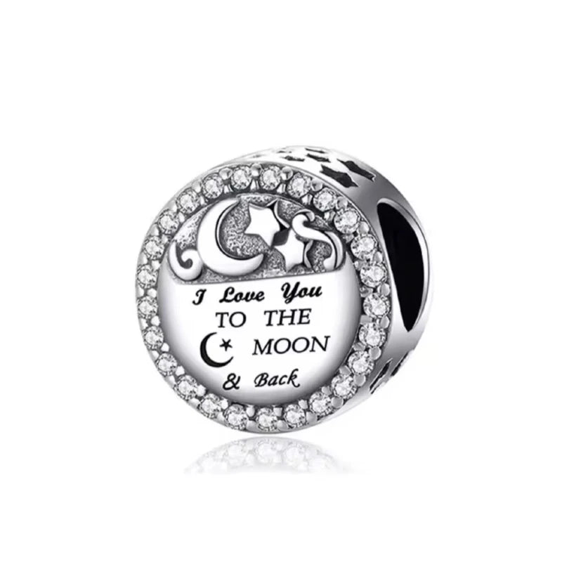 To The Moon & Back Charm – 925 Sterling Silver - Loyalty & Love