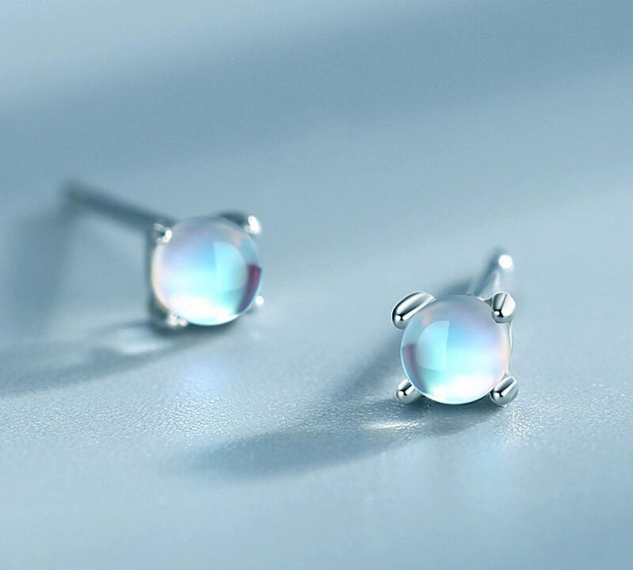 Mermaid Tears 925 Sterling Silver Bead Stud Earrings Womens Girl Jewellery Gift