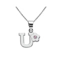 Initials Flower Letter Name Necklace for Girls Children'S Alloy Crystal Flower A-Z Alphabet Pendant Chain Kids Jewelry