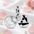 Mr & Mrs Wedding Day Double Disc Charm in 925 Sterling Silver - Loyalty & Love