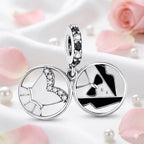 Mr & Mrs Wedding Day Double Disc Charm in 925 Sterling Silver - Loyalty & Love