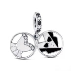 Mr & Mrs Wedding Day Double Disc Charm in 925 Sterling Silver - Loyalty & Love
