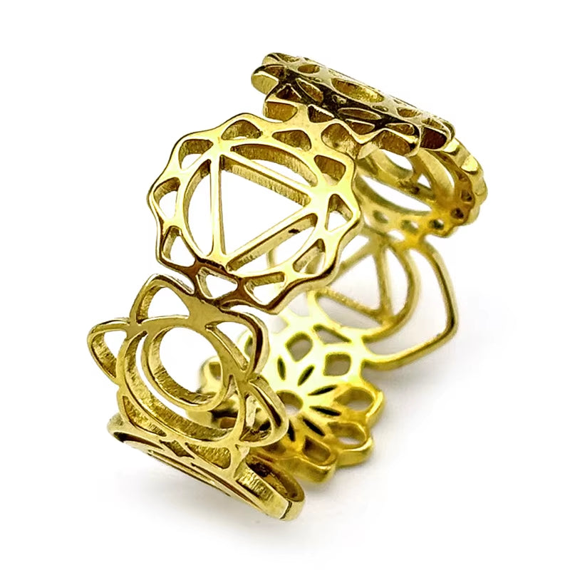 Yoga 7 Chakra Birth Flower Pendant Necklace for Women Girls Stainless Steel Gold Color Reiki Healing Amulet Jewelry Gift