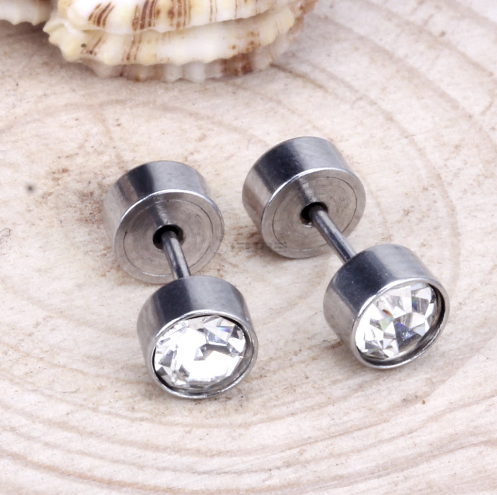 Attractive Small Tiny round 3MM CZ Crystal Silver Ear Studs Earrings Jewellery