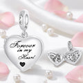 Forever in My Heart Opening Locket Charm in 925 Sterling Silver - Loyalty & Love
