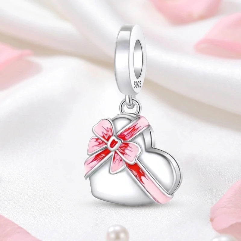 Wrapped With Love Secret Birthstone Heart Charm in 925 Sterling Silver - Loyalty & Love