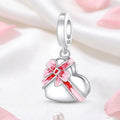 Wrapped With Love Secret Birthstone Heart Charm in 925 Sterling Silver - Loyalty & Love
