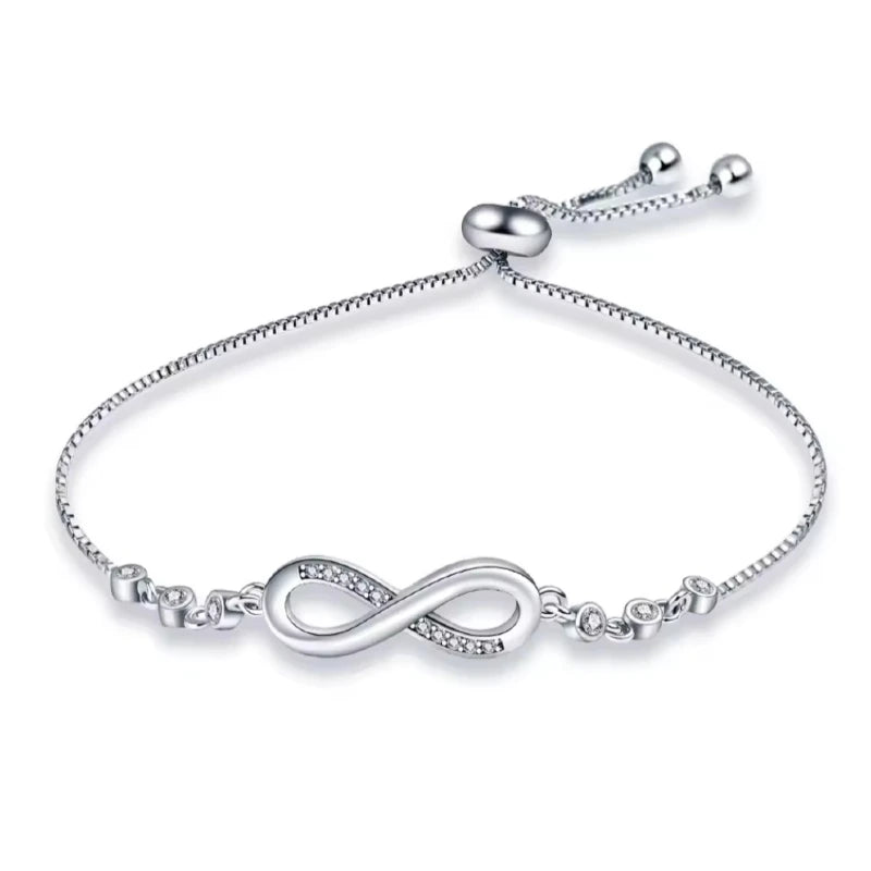 Infinity Slider Bracelet in 925 Sterling Silver - Loyalty & Love
