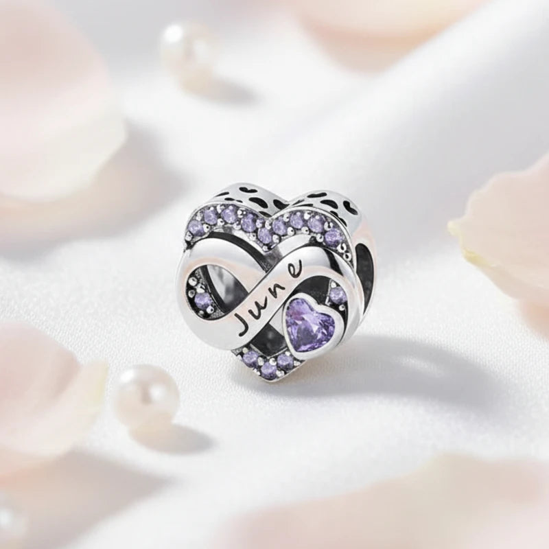 June Birthday Heart in 925 Sterling Silver - Loyalty & Love