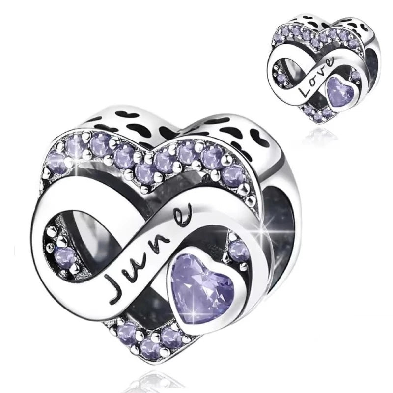 June Birthday Heart in 925 Sterling Silver - Loyalty & Love