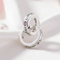 Mother & Daughter Rings Charm in 925 Sterling Silver - Loyalty & Love
