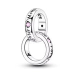 Mother & Daughter Rings Charm in 925 Sterling Silver - Loyalty & Love
