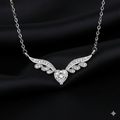 Elegant Crystal Angel Wing Heart Choker Necklace Women Girls Silver Jewellery