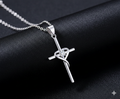Heart Cross Pendant 925 Sterling Silver Womens Necklace Chain Jewellery Gift UK