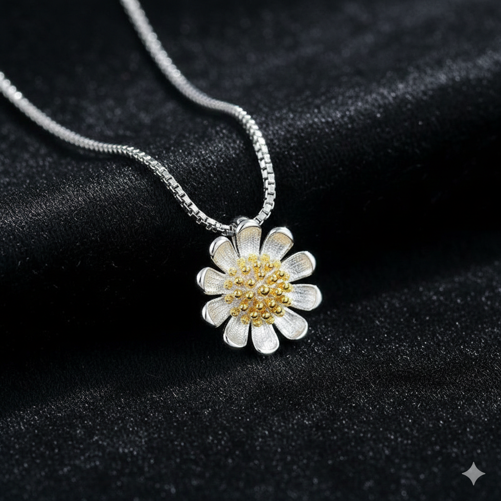 Daisy Flower Pendant Necklace
