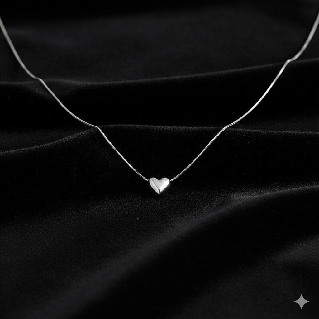 Beautiful Heart Pendant Necklace 925 Sterling Silver Women Girls Jewellery Gift