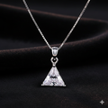 Crystal Triangle Pendant Necklace 925 Sterling Silver Women Girls Jewellery Gift